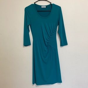 Turquoise Calvin Klein Long Sleeve Dress